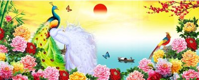 File tranh Tranh sơn thủy thác nước phong thủy ST2102 (bản gốc) in canvas