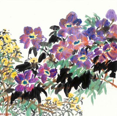 File tranh quảng cáo Tranh sơn thủy thác nước phong thủy ST2105 (download file gốc)