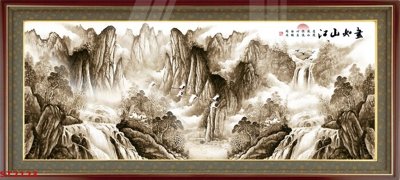 File gốc Tranh sơn thủy thác nước phong thủy ST2123 cho in ấn và thiết kế