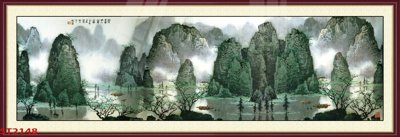 File in trần Tranh sơn thủy thác nước phong thủy ST2148 (bản gốc) bầu trời