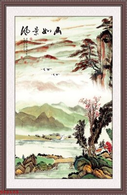 Hình ảnh file gốc Tranh sơn thủy thác nước phong thủy ST2173 (chất lượng cao)