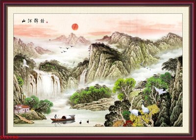 Mua file gốc Tranh sơn thủy thác nước phong thủy ST2196 (chất lượng) tại Filetranh.com