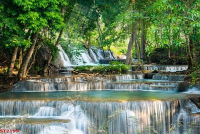 File gốc Tranh sơn thủy thác nước phong thủy ST2199 (cho in ấn) độc quyền