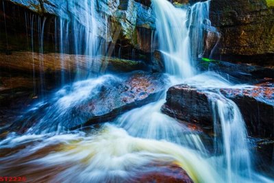 File in mica Tranh sơn thủy thác nước phong thủy ST2225 (bản gốc) làm vách ngăn