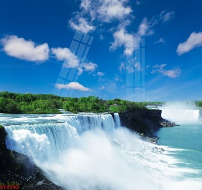 File gốc Tranh sơn thủy thác nước phong thủy ST2243 (PNG) chất lượng cao