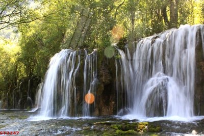 File in lụa Tranh sơn thủy thác nước phong thủy ST2247 (chất lượng cao) Tranh sơn thủy thác nước phong thủy ST2247