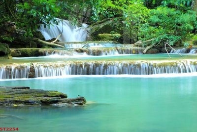 File tranh Tranh sơn thủy thác nước phong thủy ST2254 (gốc) in film