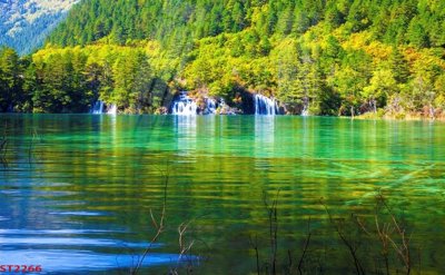 File tranh Tranh sơn thủy thác nước phong thủy ST2266 (ảnh gốc) in trần xuyên sáng