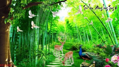 File gốc Tranh sơn thủy thác nước phong thủy ST2300 (ảnh chi tiết) để in lụa