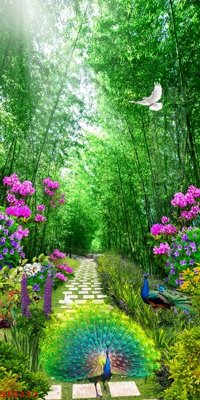 Tệp tin gốc Tranh sơn thủy thác nước phong thủy ST2332 (dùng cho in ấn) chuyên nghiệp