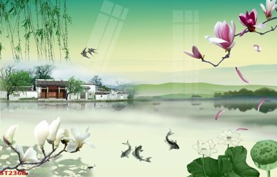 Hình ảnh gốc Tranh sơn thủy thác nước phong thủy ST2368 (để in khổ lớn)