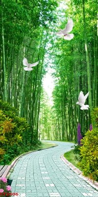 Tải file gốc in lụa Tranh sơn thủy thác nước phong thủy ST2406 siêu nét