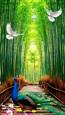 Tải về hình ảnh gốc Tranh sơn thủy thác nước phong thủy ST2445 sắc nét