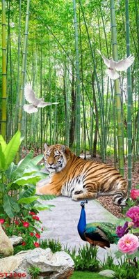 File ảnh Tranh sơn thủy thác nước phong thủy ST2506 (gốc) in poster