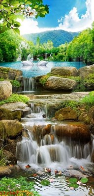 Tải file gốc Tranh sơn thủy thác nước phong thủy ST2507 (bản PSD) còn layer