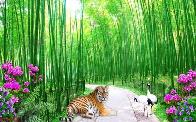 File gốc Tranh sơn thủy thác nước phong thủy ST2510 (PNG) không nền chất lượng