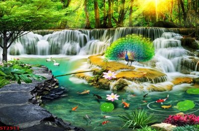 Download file gốc Tranh sơn thủy thác nước phong thủy ST2511 (in mica) logo