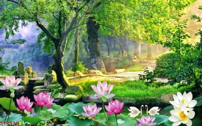 Download file gốc Tranh sơn thủy thác nước phong thủy ST2519 (in mica) 3D