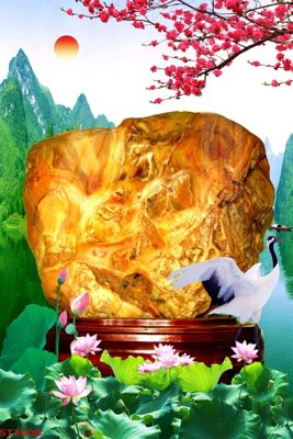 File tranh gốc Tranh sơn thủy thác nước phong thủy ST2608 (sắc nét từng chi tiết)