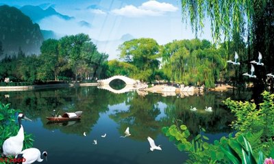 File tranh gốc Tranh sơn thủy thác nước phong thủy ST2660 (sắc nét từng chi tiết)