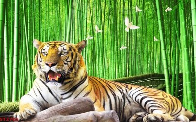 File gốc Tranh sơn thủy thác nước phong thủy ST2705 (phiên bản chuẩn) để in ấn