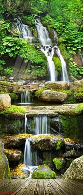 Tải file Tranh sơn thủy thác nước phong thủy ST2717 (PSD) cho in tranh 3D