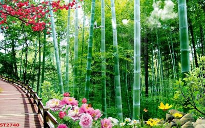 File tranh Tranh sơn thủy thác nước phong thủy ST2740 (file gốc) chuẩn màu in