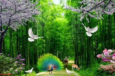 File tranh Tranh sơn thủy thác nước phong thủy ST2760 (ảnh gốc) cho in ấn kỹ thuật số