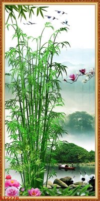 File ảnh Tranh sơn thủy thác nước phong thủy ST2778 (gốc) in decal dán tường