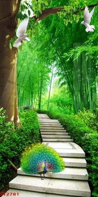 File in trần Tranh sơn thủy thác nước phong thủy ST2781 (file gốc) chủ đề vũ trụ