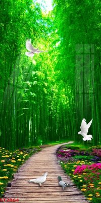 Hình ảnh file gốc Tranh sơn thủy thác nước phong thủy ST2864 (chất lượng cao)