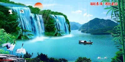 Tải file Tranh sơn thủy thác nước phong thủy ST2894 (gốc) chủ đề tâm linh