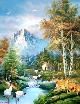 Tải file Tranh sơn thủy thác nước phong thủy ST2904 (gốc) in ấn ngay lập tức