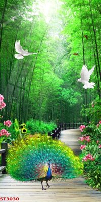 Tải file Tranh sơn thủy thác nước phong thủy ST3030 (gốc) chủ đề tôn giáo