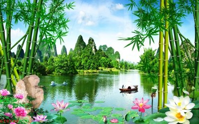 File gốc Tranh sơn thủy thác nước phong thủy ST3127 (in mica) trang trí