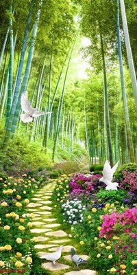 Chi tiết file ảnh Tranh sơn thủy thác nước phong thủy ST3162 sắc nét