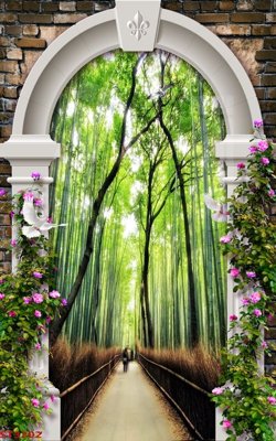 File gốc Tranh sơn thủy thác nước phong thủy ST3202 (trang trí) cho phòng khách