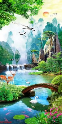 Tải file Tranh sơn thủy thác nước phong thủy ST3260 (gốc) in ấn ngay lập tức