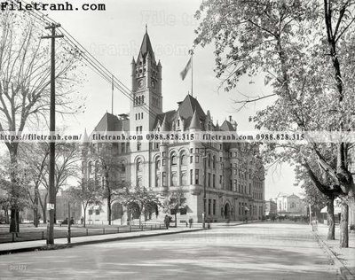 File gốc St. Paul P.O._ 1902 (in lụa) tranh thuận buồm