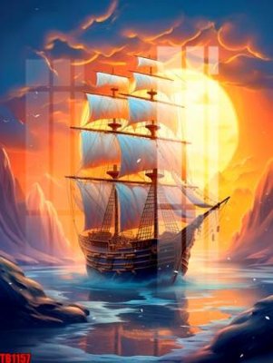 File tranh File thuận buồm xuôi gió TB1157 (gốc) chủ đề trẻ em