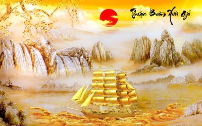 File tranh File thuận buồm xuôi gió TB6047 (bản gốc) in lụa dán tường