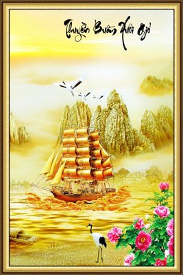 File tranh File thuận buồm xuôi gió TB6064 (gốc) in trên kính