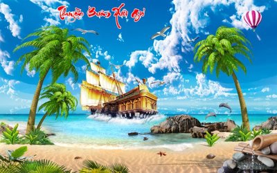 File in trần File thuận buồm xuôi gió TB6129 (bản gốc) phong cảnh