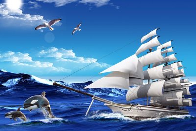 File tranh File thuận buồm xuôi gió TB6208 (file gốc) chủ đề phong thủy