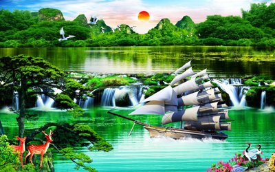 File tranh in trần File thuận buồm xuôi gió TB6272 (ảnh gốc siêu nét)