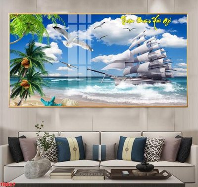 File tranh File thuận buồm xuôi gió TB657 (gốc) in trên kính