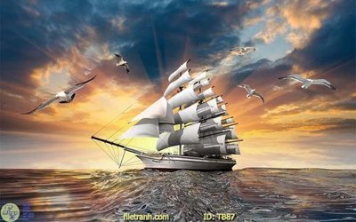 File gốc File thuận buồm xuôi gió TB87 (in lụa) tranh mã đáo