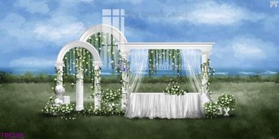 Ảnh gốc File banner phông tiệc đám cưới TDC109 (độ nét cao) in tráng gương