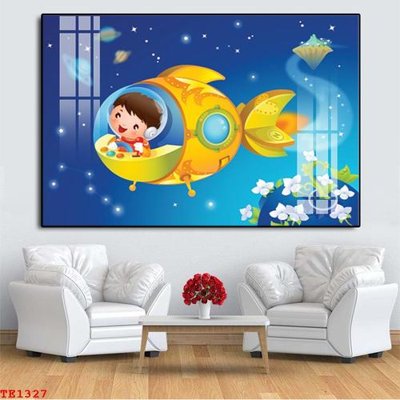 File in lụa File tranh trẻ em TE1327 (phong cảnh) File tranh trẻ em TE1327