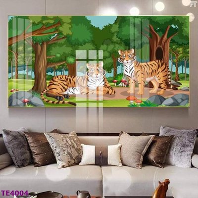 File in mica File tranh trẻ em rừng động vật TE4004 (bản gốc) làm vách ngăn